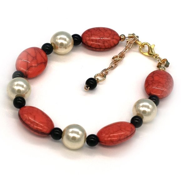 My Bead Emporium Jewelry - Bracelet  Oval Stone Onyx Beads OS